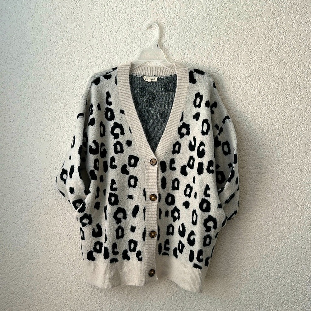 Lime + Chili Leopard Print Cardigan Size S/M - Picture 8 of 8